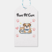 Paws Pet Care Pet Shop Logo Naam Barcode Cadeaulabel (Achterkant)