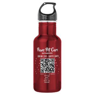 Paws Pet Care Pet Shop Logo Naam Barcode Waterfles