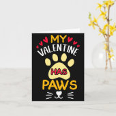 Paws Pet Cat My Valentine Hearts Day Happy Valenti Kaart (Gele Bloem)