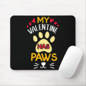 Paws Pet Cat My Valentine Hearts Day Happy Valenti Muismat (Met muis)