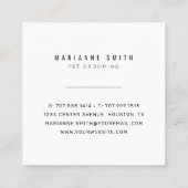 Paws Pet Grooming Salon Vierkante Visitekaartje (Achterkant)