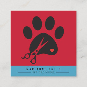 Paws Pet Grooming Salon Vierkante Visitekaartje