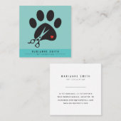 Paws Pet Grooming Salon Vierkante Visitekaartje (Voorkant / Achterkant)