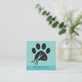 Paws Pet Grooming Salon Vierkante Visitekaartje (Staand voorkant)