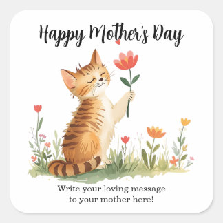 Paws & Petals for Mother’s Day Vierkante Sticker