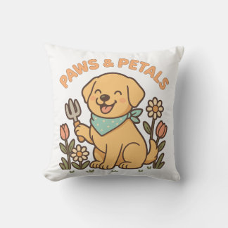 Paws & Petals – Schattige Gardening Dog Shirt voor Kussen