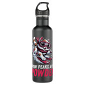 Paws Pieken en Poeder Speels Skiën Kat T-shirt Waterfles (Voorkant)