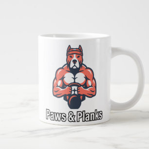 Paws & Planks Spierbundel Hond Fitness Poster Grote Koffiekop