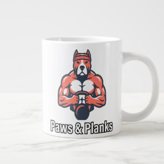 Paws & Planks Spierbundel Hond Fitness Poster Grote Koffiekop