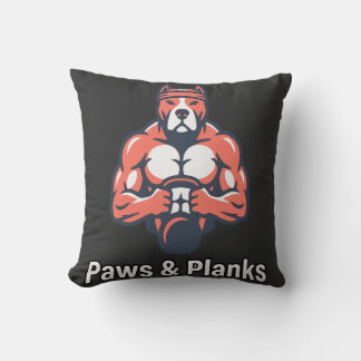 Paws & Planks Spierhond Fitness Poster Kussen