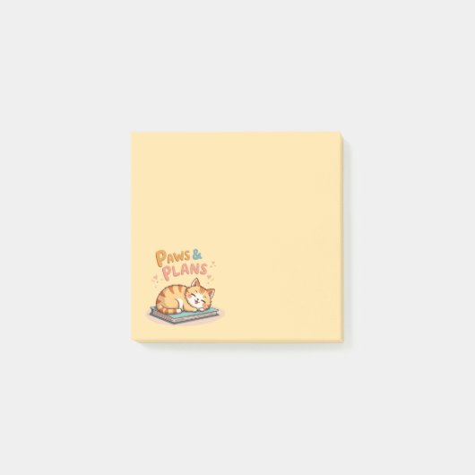 Paws & Plans Cute Kitten Post-It Notes (Voorkant)