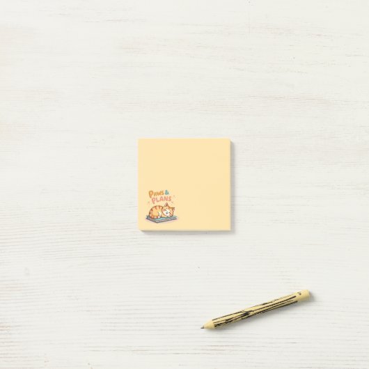 Paws & Plans Cute Kitten Post-It Notes (Op bureau)