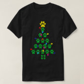 Paws Print Christmas Tree Dog Cat  T-shirt (Design voorkant)