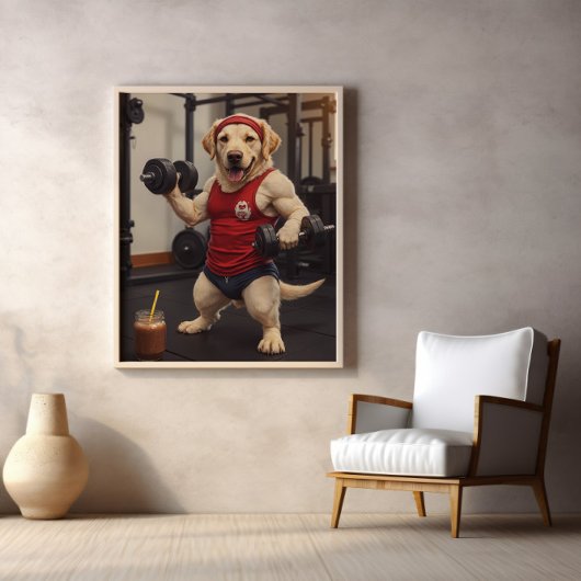 Paws Pumped: Protein, Reps, Repeat Poster