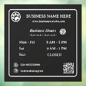 Paws QR Code Minimalistische Zakelijke Openingsure Raamsticker (Vel 3)