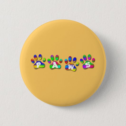 Paws Rainbow-kleurenafdrukken Ronde Button 5,7 Cm (Voorkant)