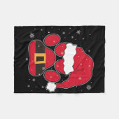 Paws Santa Hat Dog Cat Paw Christmas Pet Lover  Fleece Deken (Voorkant (Horizontaal))