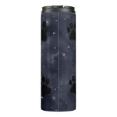 Paws Star en Crescent Moons Blue Waterverf Thermosbeker (Achterkant)