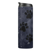 Paws Star en Crescent Moons Blue Waterverf Thermosbeker (Geroteerd rechts)