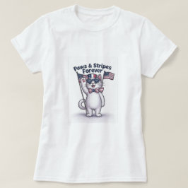 Paws & Stripes voor altijd - Grappige Patriottisch T-shirt