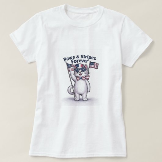 Paws & Stripes voor altijd - Grappige Patriottisch T-shirt (Design voorkant)