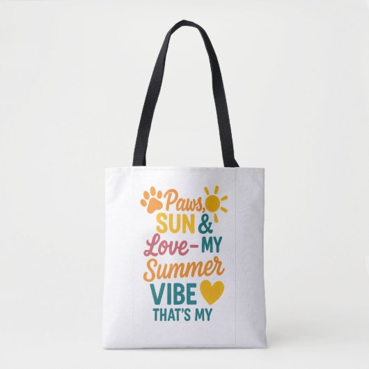 Paws, Sun & Love – Summer Vibes for Pet Lovers Tote Bag (Voorkant)