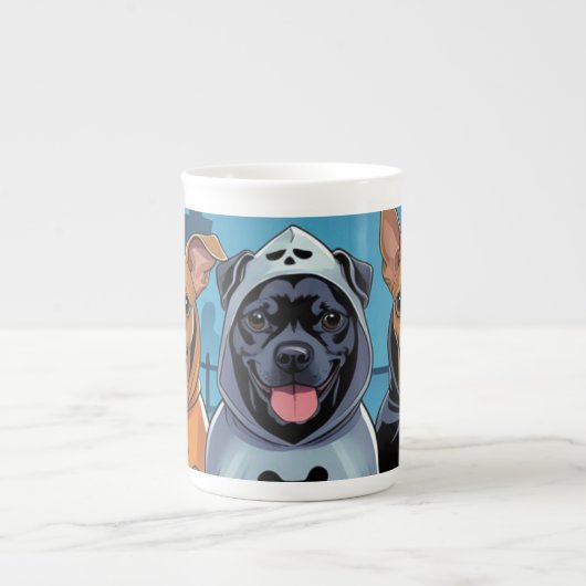 Paws & Swagger Halloween Porselein Kop (Voorkant)