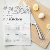 Paws & Tea Time Kitchen Tea Towels 2026 Calendar Theedoek (Quarter Fold)