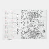 Paws & Tea Time Kitchen Tea Towels 2026 Calendar Theedoek (Horizontaal)