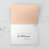 Paws Thank You Card voor de dierenarts (perzik/bru Bedankkaart (Binnen)