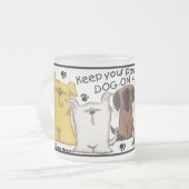 Paws uit! matglas koffiemok (Voorkant links)