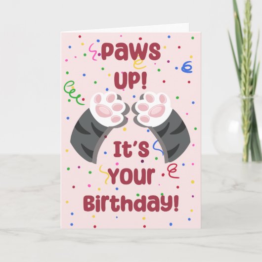 Paws up! It's Your Birthday! - Birthday Card  Feestdagen Kaart (Voorkant)