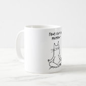 Paws voor een Ogenblik – Mediterende Kat Grappige  Koffiemok (Voorkant links)