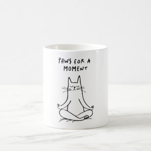 Paws voor een Ogenblik – Mediterende Kat Grappige  Koffiemok
