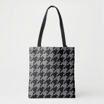 Paws-voor-Houndstooth-Canvas tas (zwart/wit)