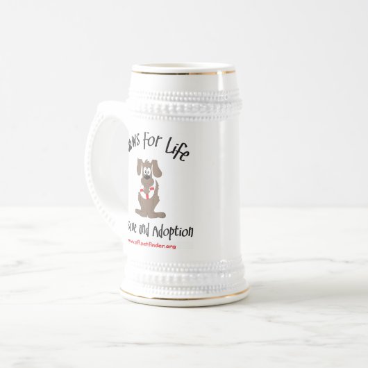 Paws voor Life stein Bierpul (Voorkant links)