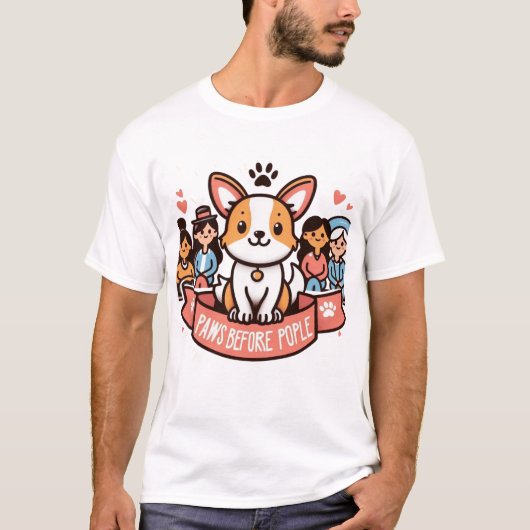 Paws Voor Mensen Grappige Hondenliefhebber Grafisc T-shirt (Voorkant)