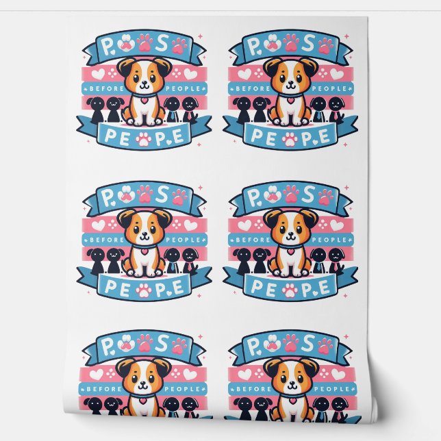 Paws voor mensen Schattige Hondenliefhebber digita Behang (Afrollen)