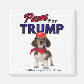 Paws voor Trump Magnet - Ondersteuning Trump 2024 (Voorkant)