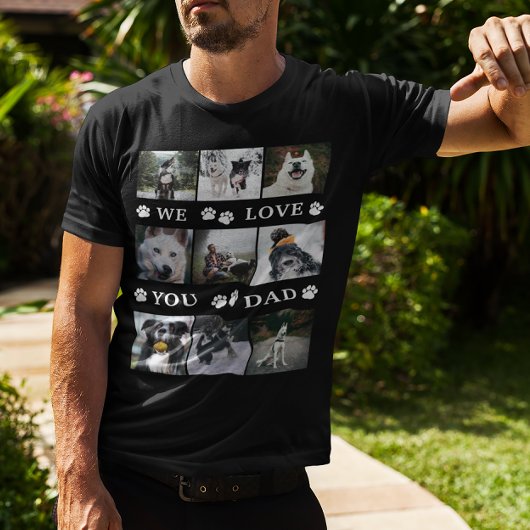 Paws We houden van je vader 9 Foto Collage T-shirt