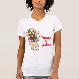 Pawsh and Festive Dog Shirt, Fancy Christmas Dog  T-shirt
