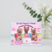 Pawsh & Party Verjaardag Uitnodiging Briefkaart (Staand voorkant)