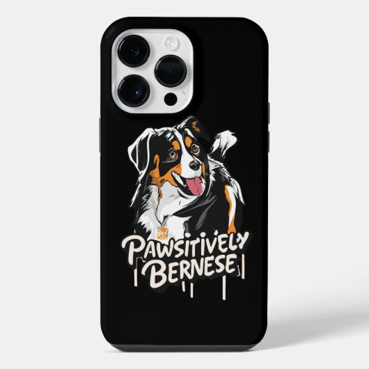 Pawsitief Berner Graffiti - Berner Hondenliefhebbe iPhone Hoesje (Achterkant)