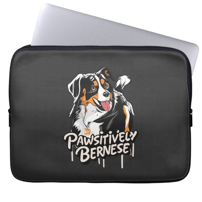 Pawsitief Berner Graffiti - Berner Hondenliefhebbe Laptop Sleeve (Voorkant)