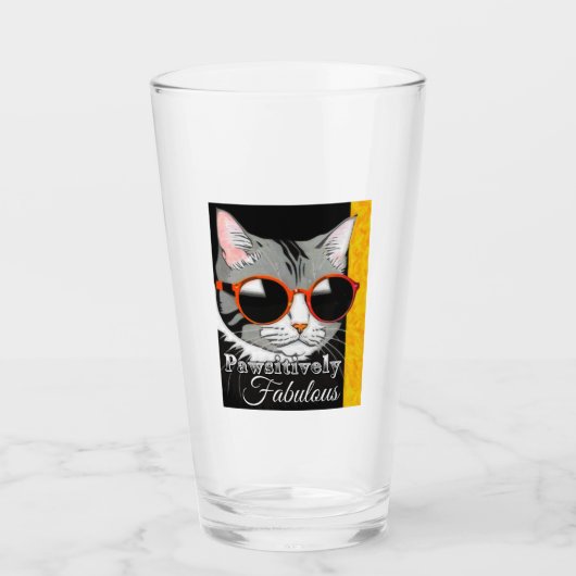 Pawsitief fantastische kat glas (Voorkant)