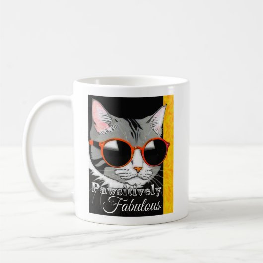 Pawsitief fantastische kat koffiemok (Links)