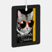 Pawsitief fantastische kat metalen ornament (Voorkant Rechts)