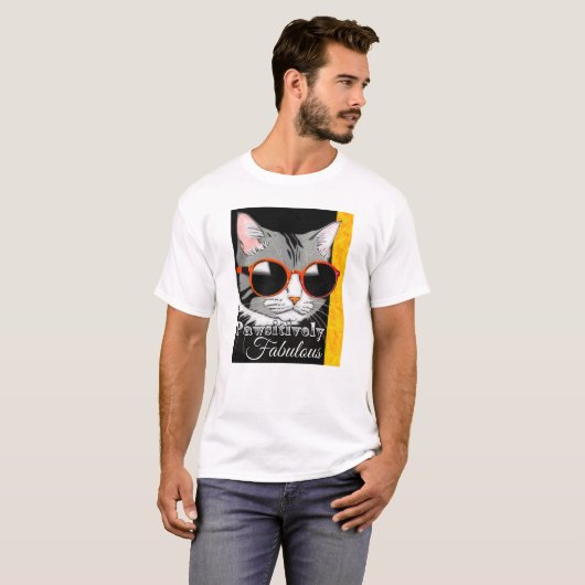 Pawsitief fantastische kat t-shirt (Voorkant volledig)