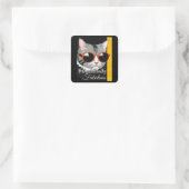 Pawsitief fantastische kat vierkante sticker (Tas)