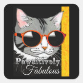Pawsitief fantastische kat vierkante sticker (Voorkant)